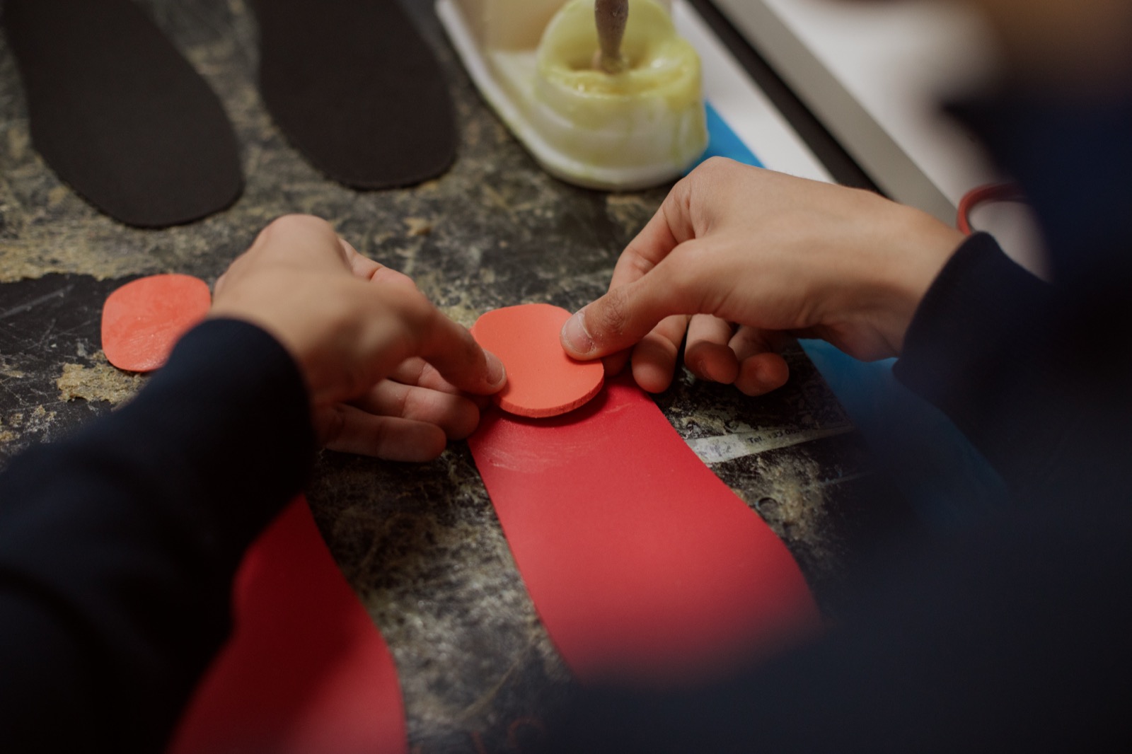 Dettaglio materiali per ortesi